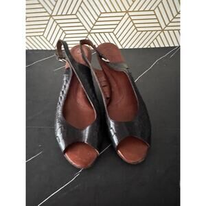 NAYA Fandanga Women's Black Leather Open Toe Heel | Size 11 N